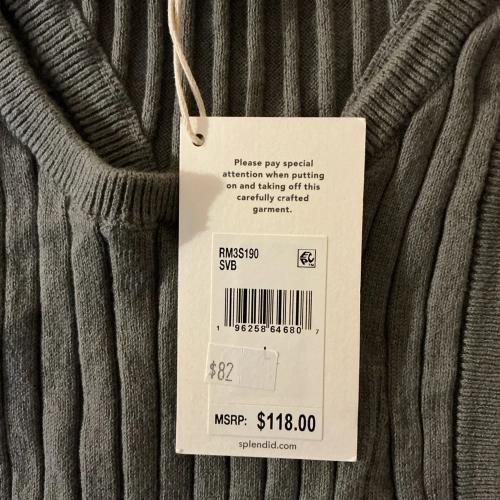 Splendid Olive Ribbed Tank Top - Picture 2 of 12